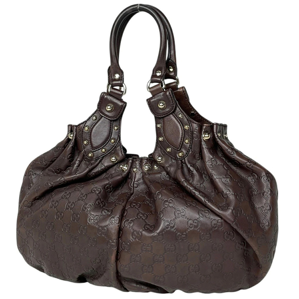 Gucci Guccissima Shoulder Bag Guccissima Leather Dark Brown